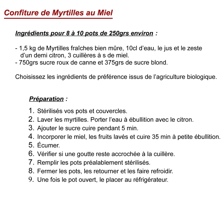 La confiture de Myrtilles