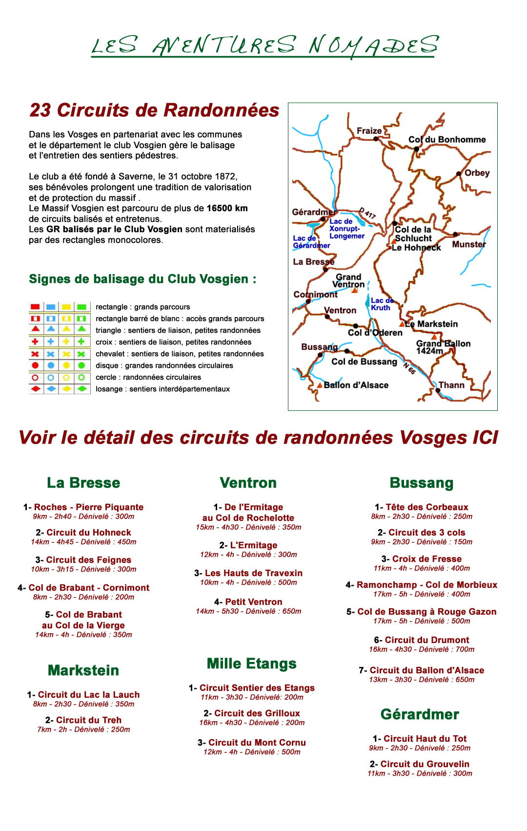 Voir les circuits de randonnées dans les Vosges